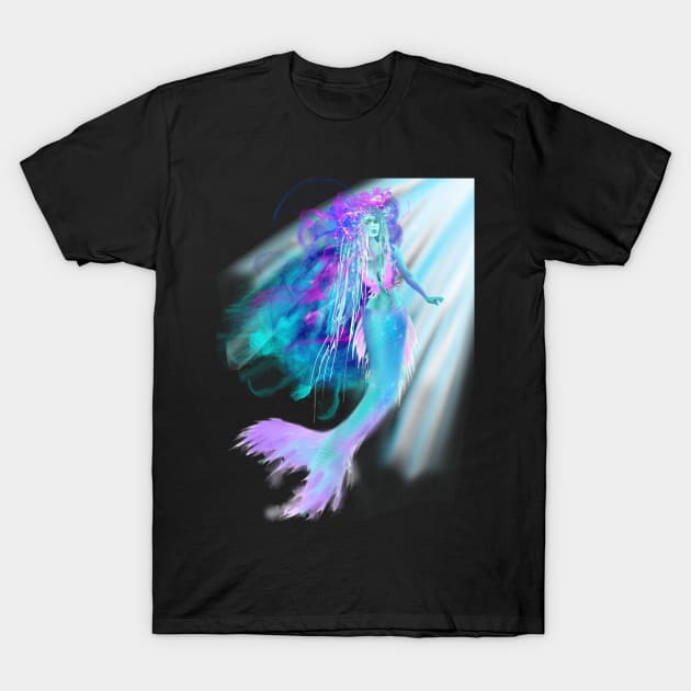 Nautical Colorful Ocean Mermaid Lovers Mermaid fantasy design T-Shirt by starchildsdesigns